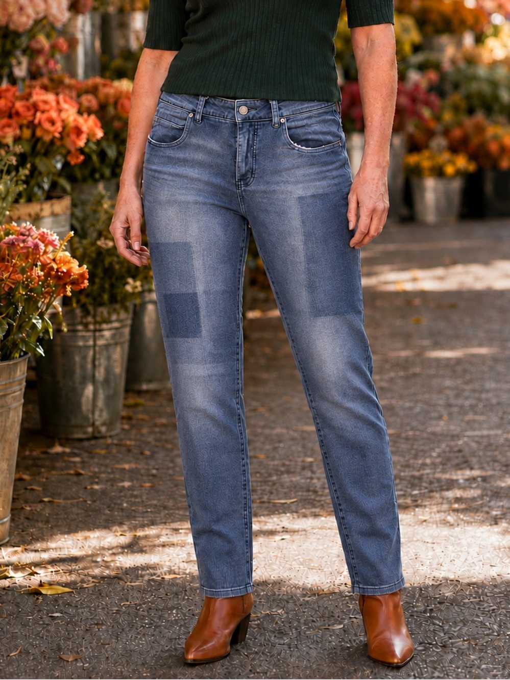 Caslon Distressed Straight Jeans